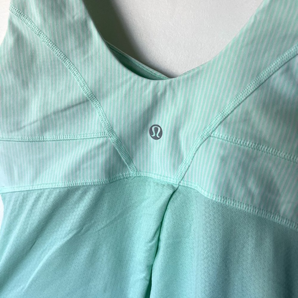 Lululemon Elevate Tank - Sea Foam and Tonka Stripe - Size 8 - Picture 1 of 6
